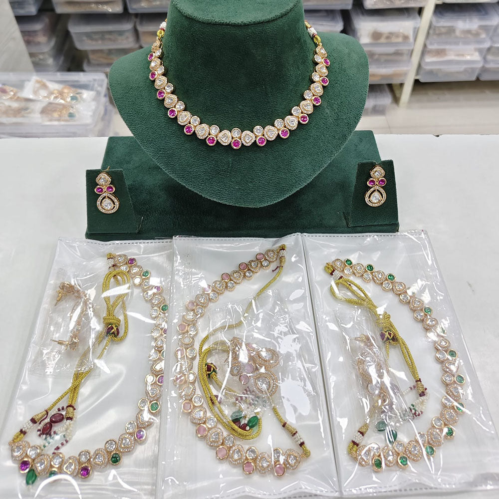 Rajwadi Collection Heritage Polki Kundan Stone Necklace Set