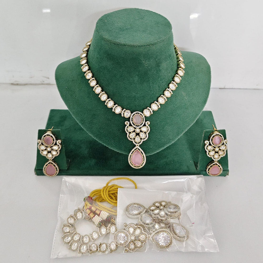 Rajwadi Collection Heritage Polki Kundan Stone Necklace Set