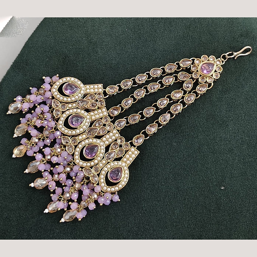 Rajwadi Collection Designer Crystal Stone And Pearl Bridal Passa for Women