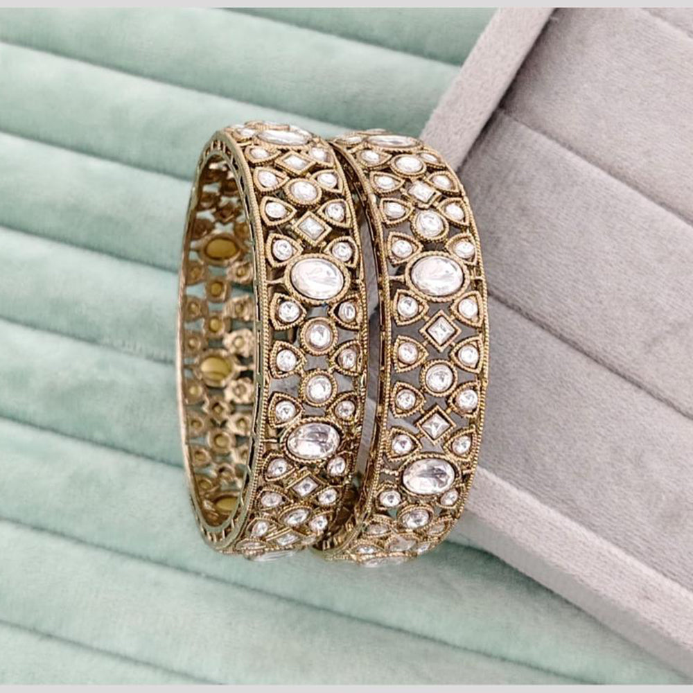 Rajwadi Collection Premium Pota Stone Bangles Set
