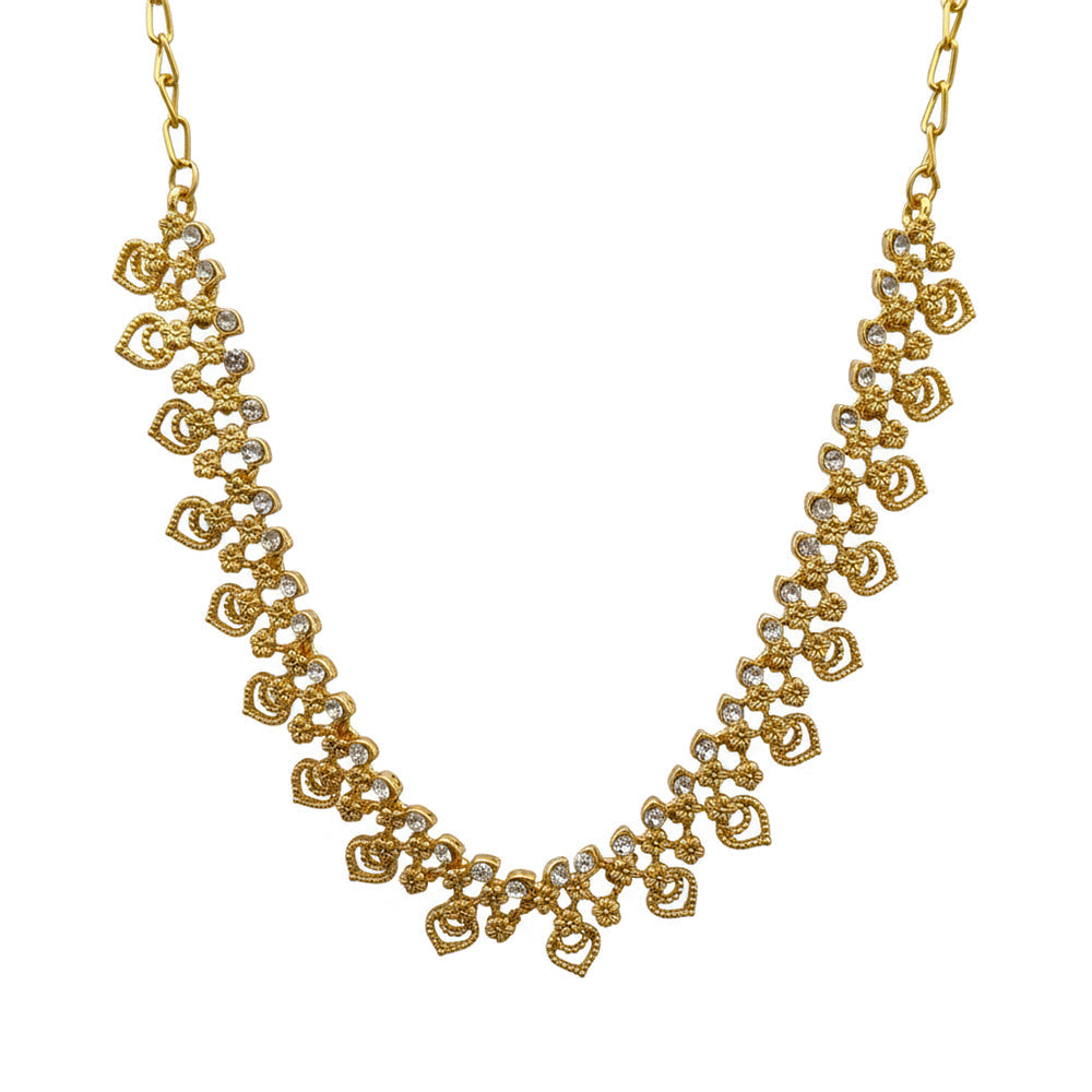 Urthn Gold Plated Elegant Austrian Stone Necklace set(Pack of 3)