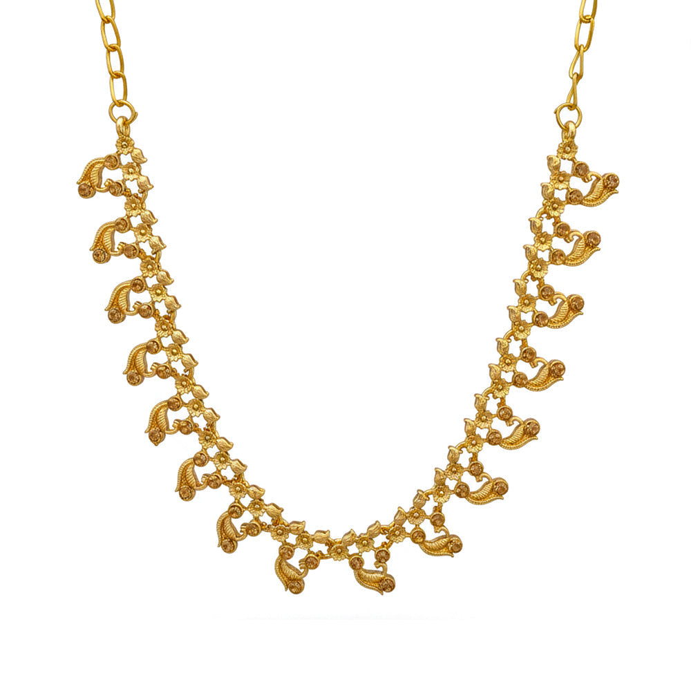 Urthn Gold Plated Elegant Austrian Stone Necklace set(Pack of 3)
