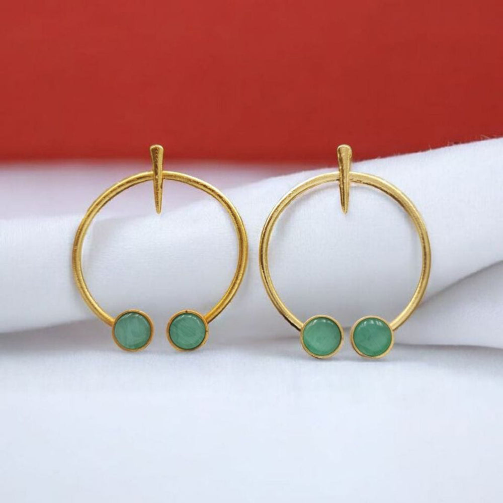Maharani Jewels Gold Plated Pota Stone Dangler Earrings