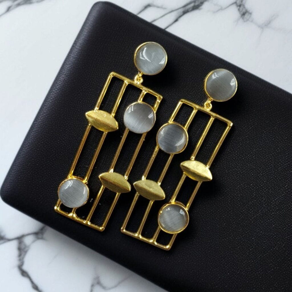 Maharani Jewels Gold Plated Crystal Stone Dangler Earrings
