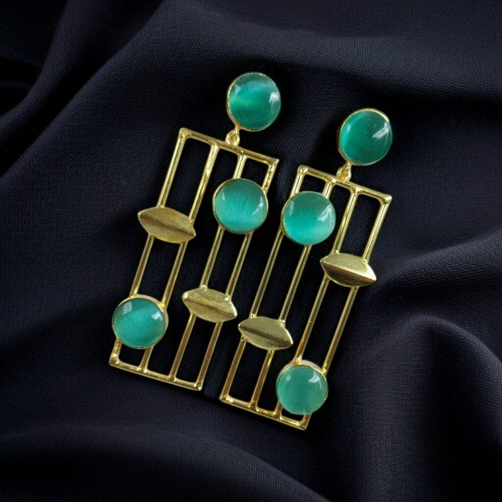 Maharani Jewels Gold Plated Crystal Stone Dangler Earrings