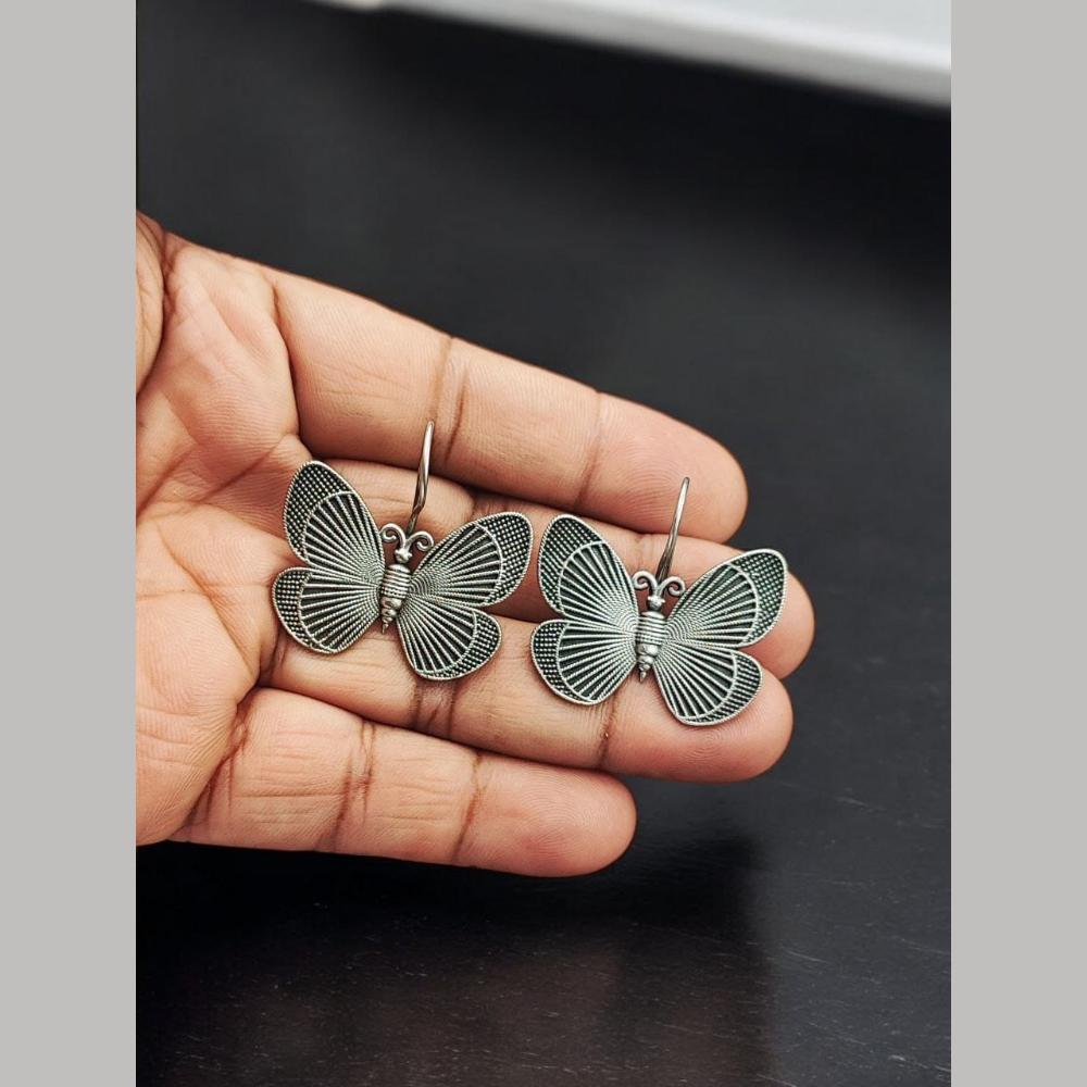 Maharani Jewels Oxidised Plated butterfly Stud Earrings