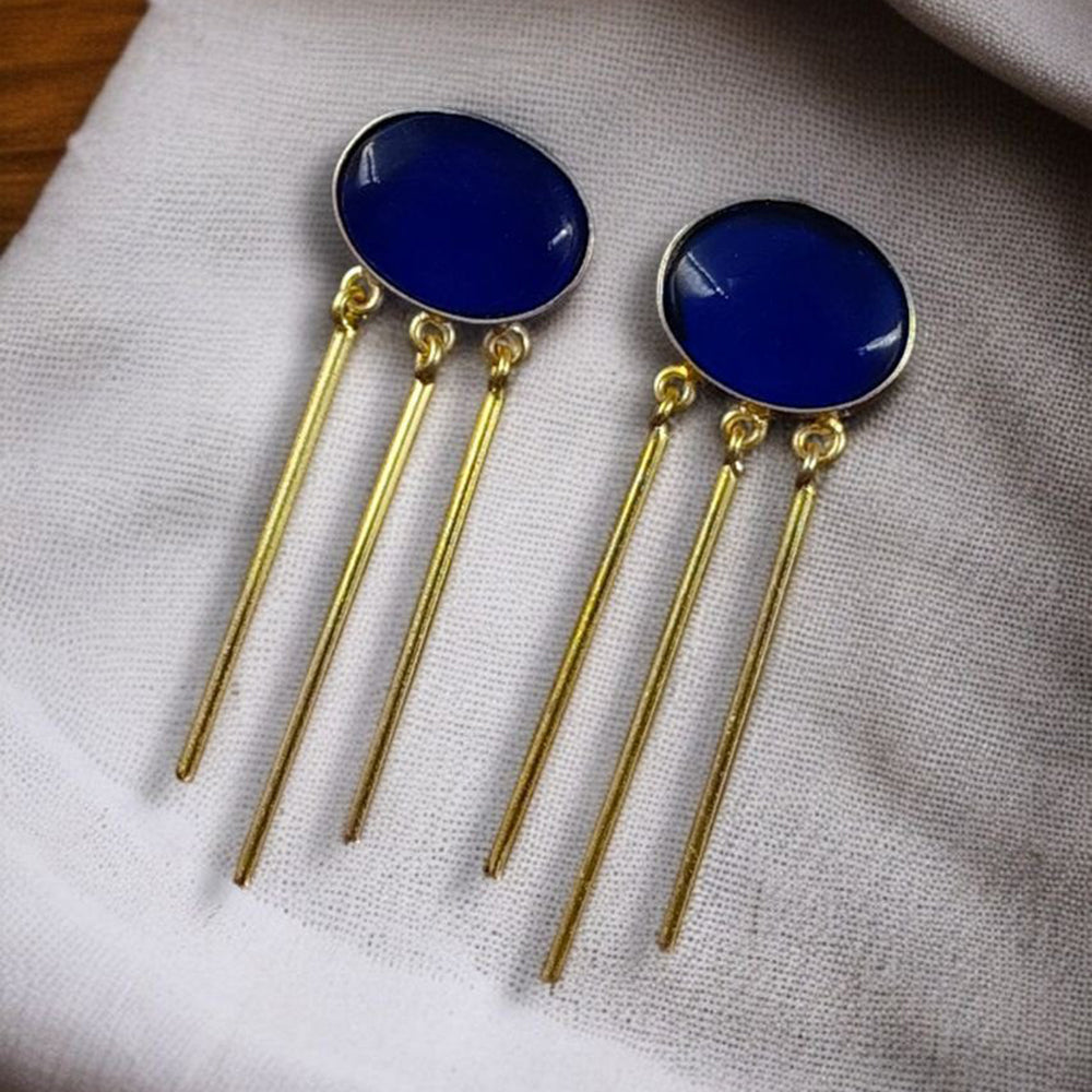 Maharani Jewels Gold Plated Pota Stone Dangler Earrings