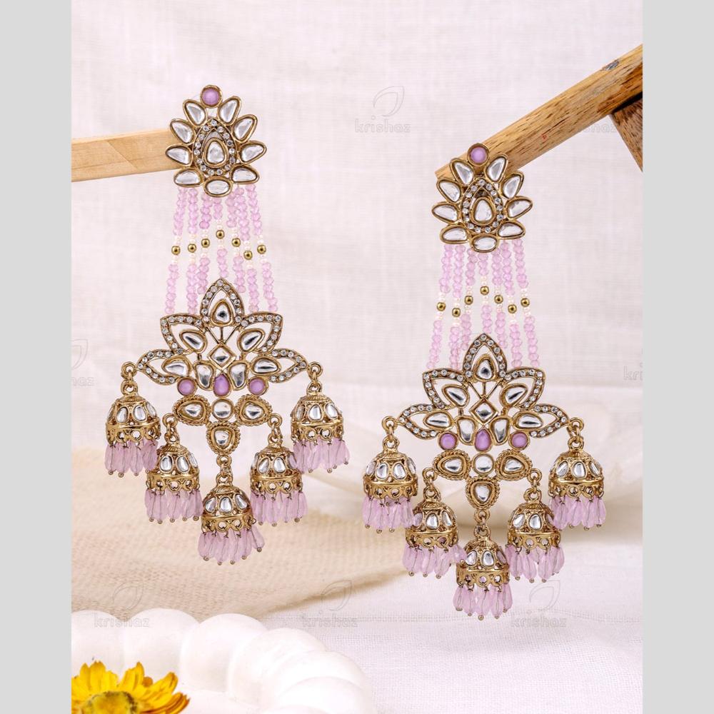 Maharani Classic Radiance Kundan And Pearl Jhumki Earrings Perfect for Festive Wear