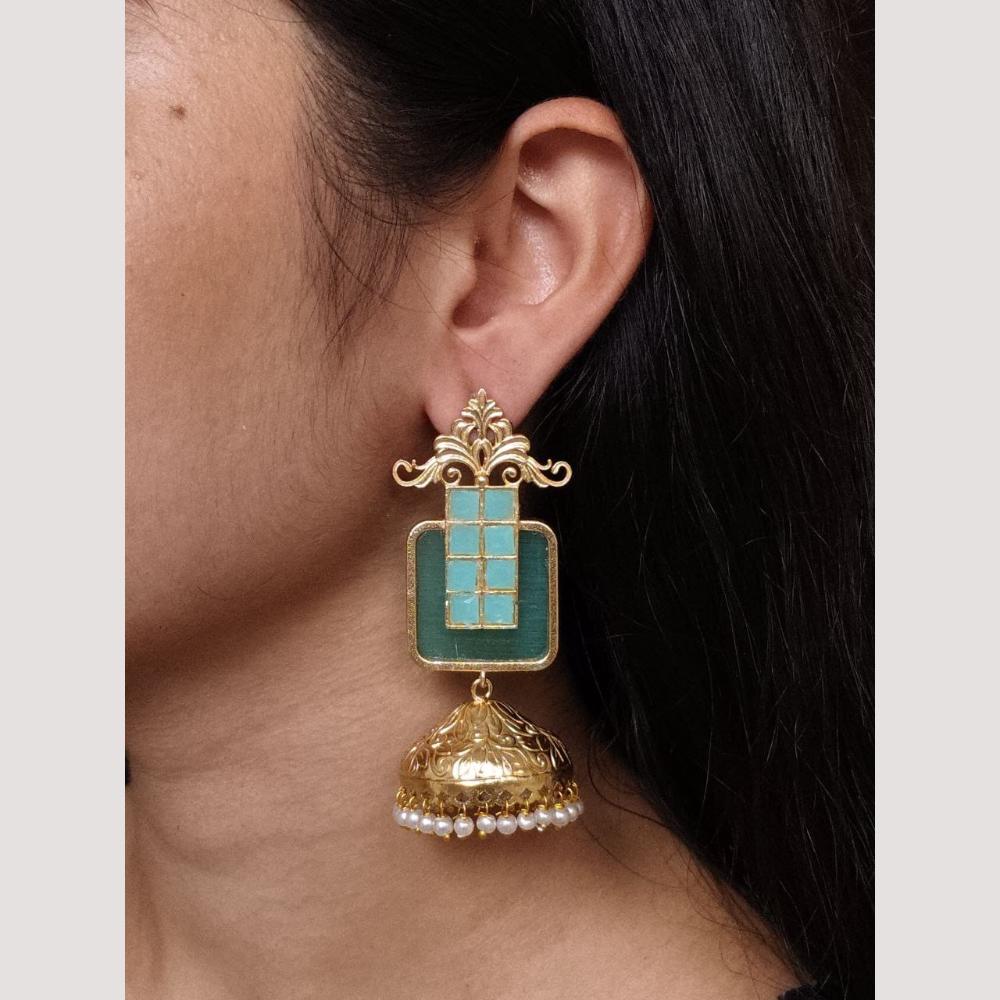Maharani Jewels Classic Pota Stone Pearl Jhumki Earrings