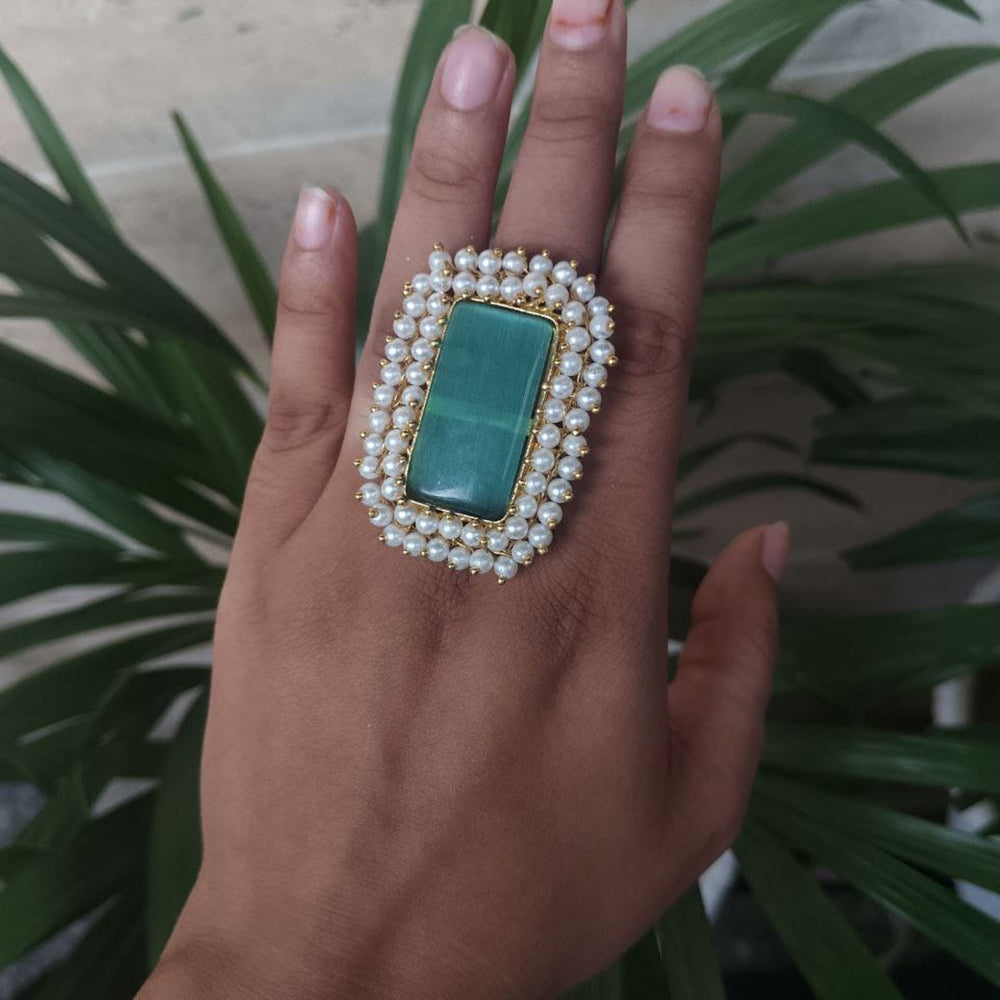 Maharani Jewels Royal Elegance Pota Stone And Pearl Ring