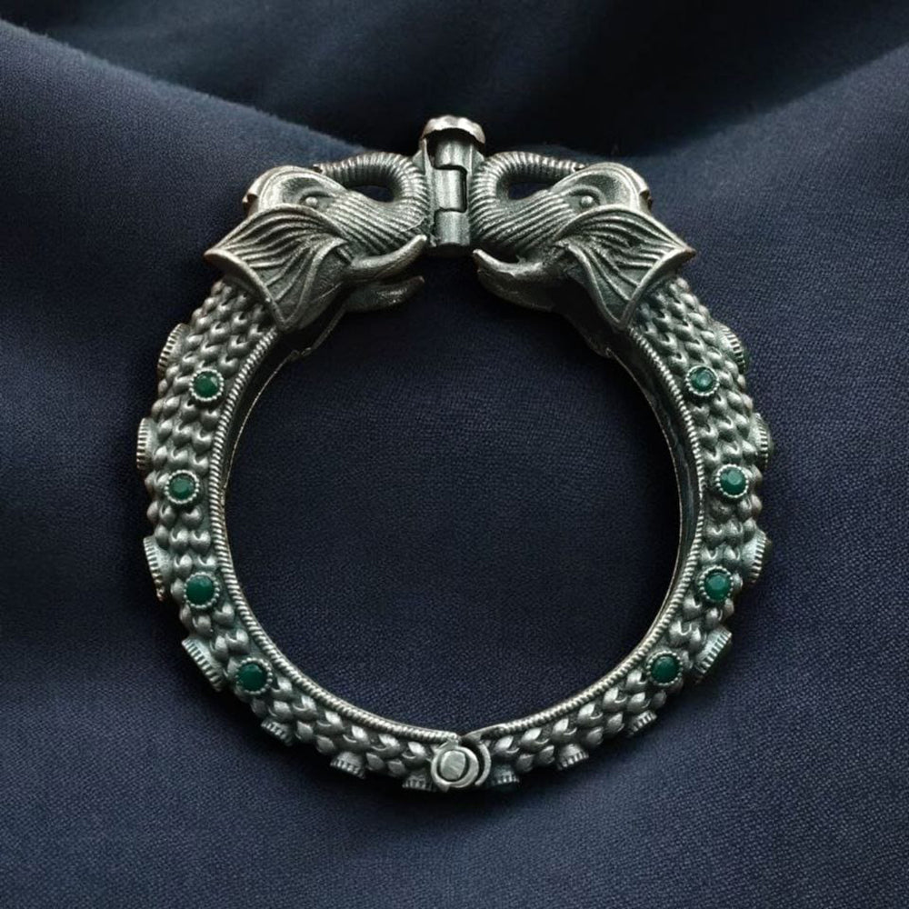 Maharani Jewels Elegant Oxidised Plated Crystal Stone Kada