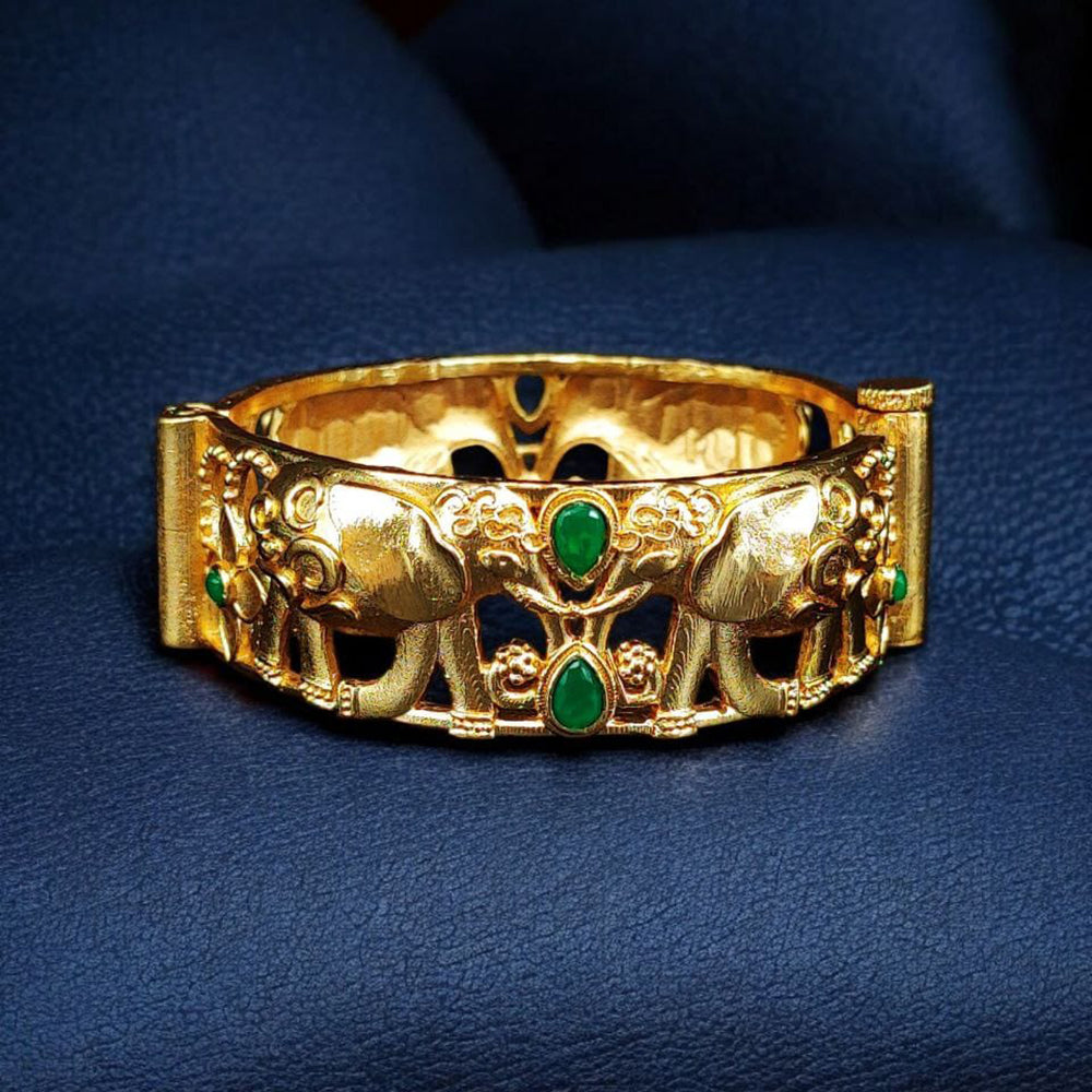 Maharani Jewels Rajasthani Style Elephant Pota Stone Openable Bracelet