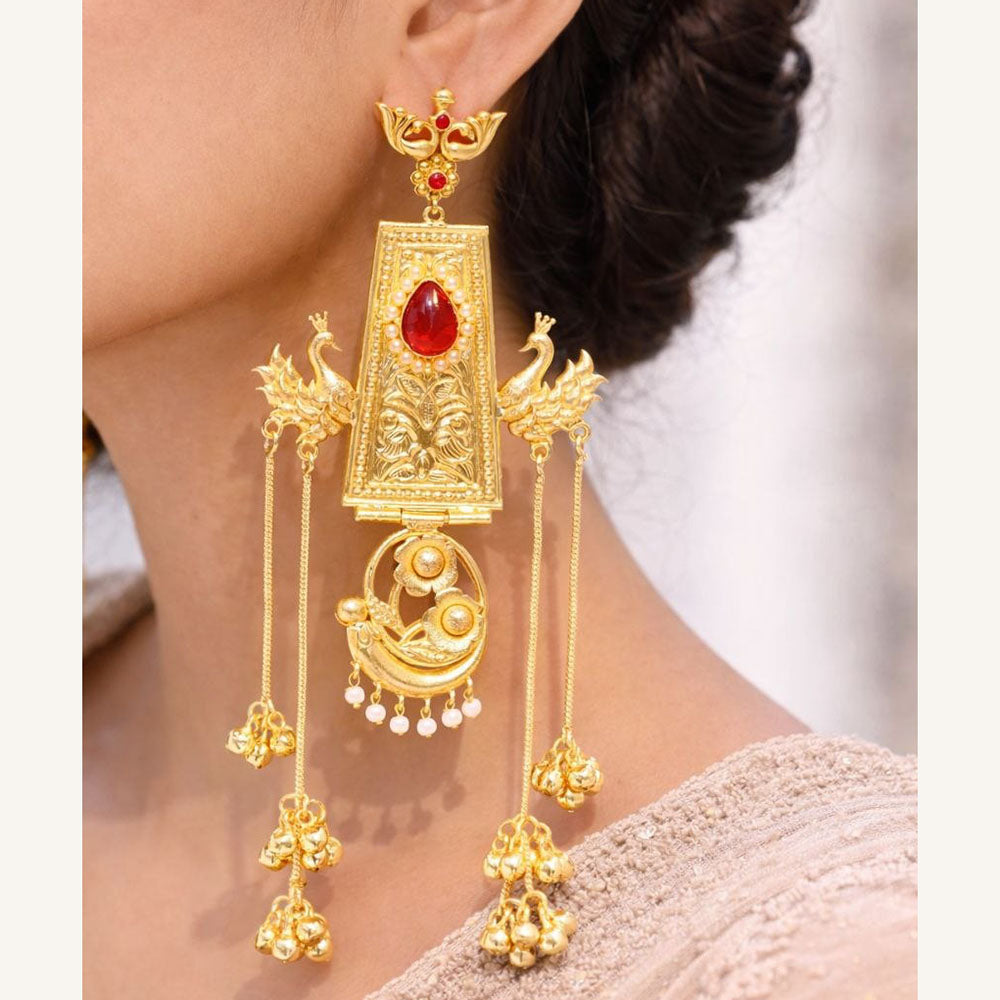 Maharani Jewels Elegance Pota Stone And Pearl Dangler Earrings