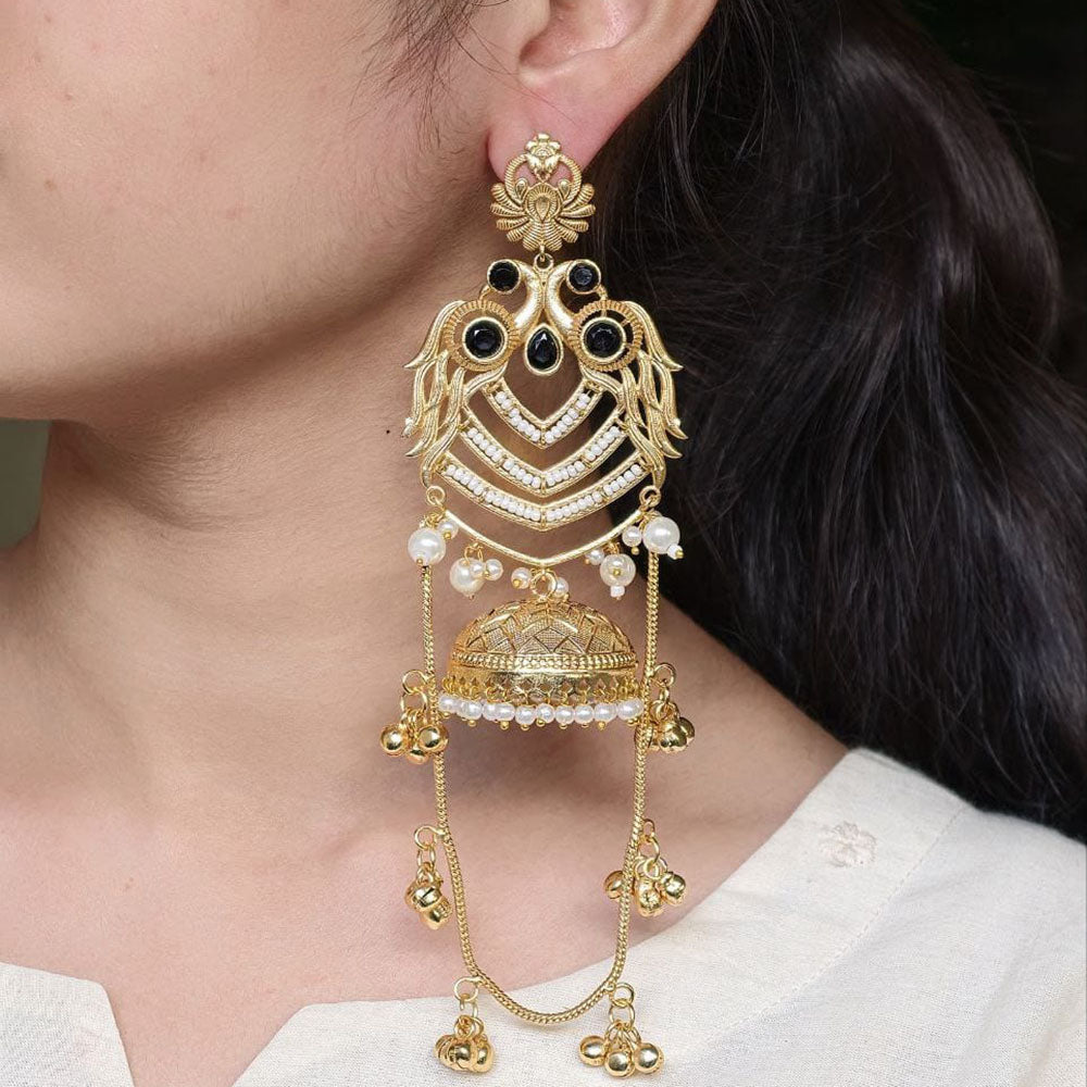 Maharani Jewels Elegance Pota Stone And Pearl Dangler Earrings