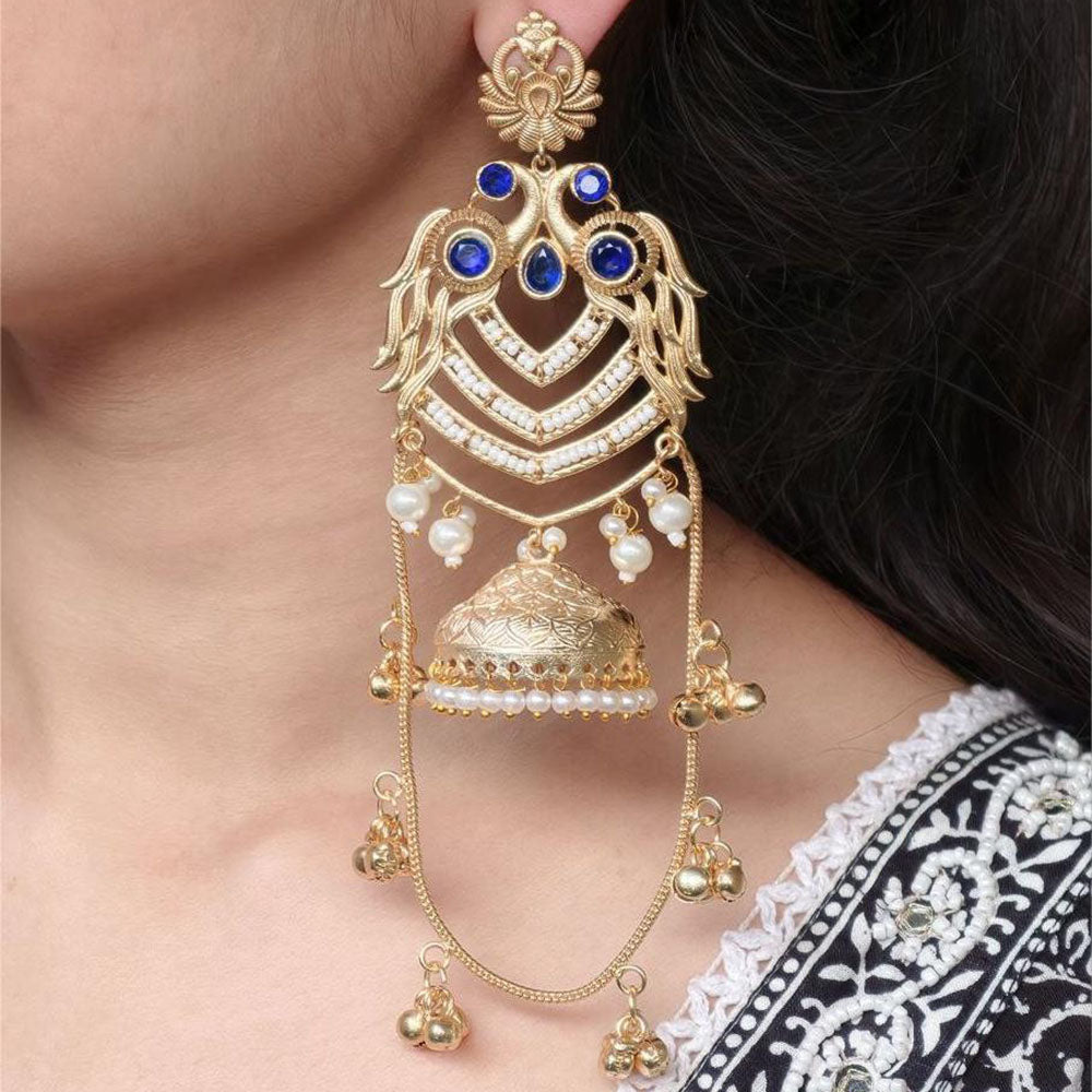 Maharani Jewels Elegance Pota Stone And Pearl Dangler Earrings