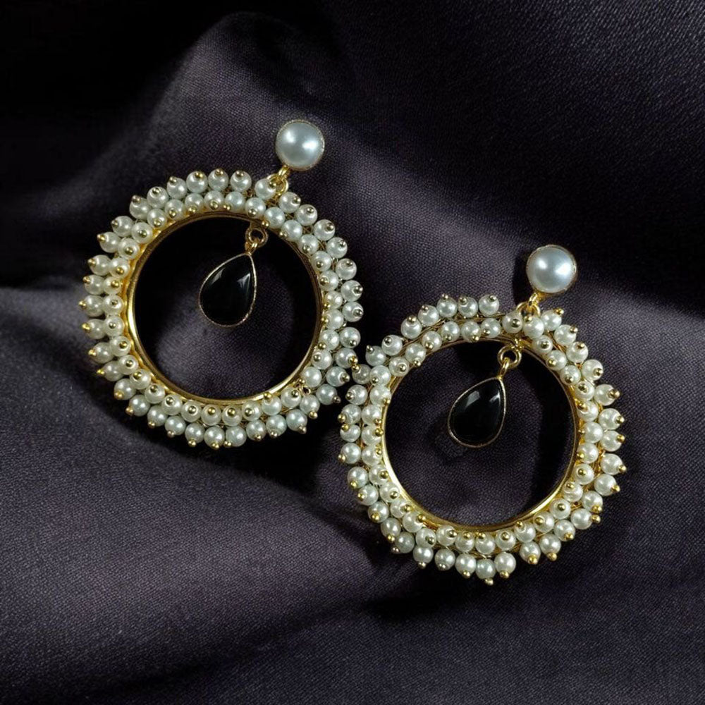 Maharani Jewels Elegance Pota Stone And Pearl Dangler Earrings
