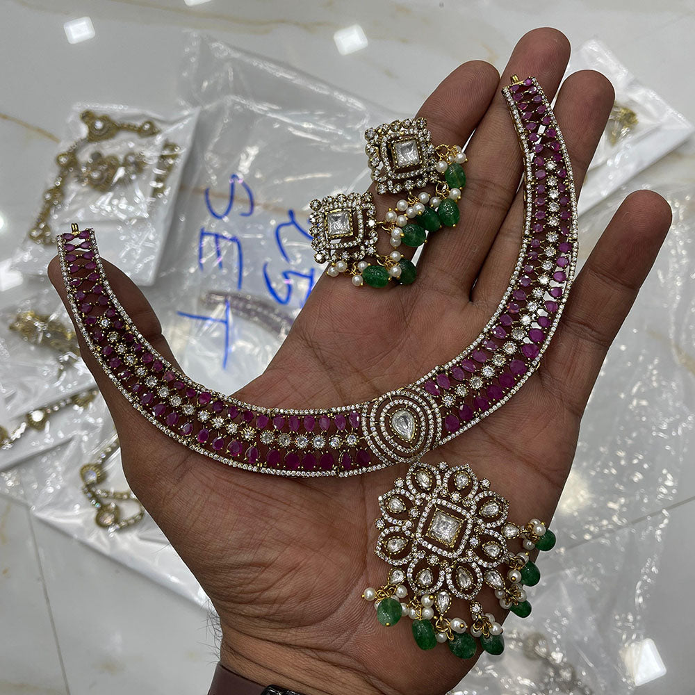Maharani Jewels Royal Charm Pota Stone Pearl And Beads Necklace Set