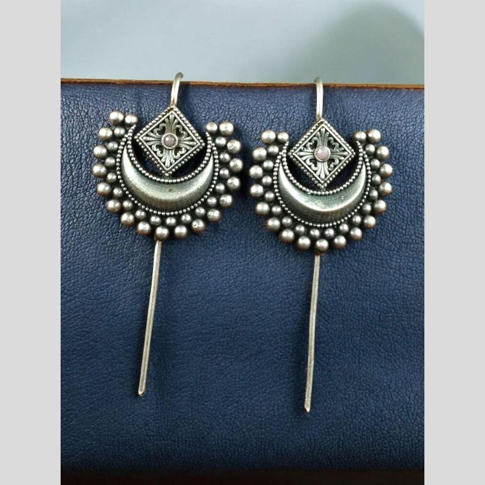 Maharani Jewels Stylish Oxidised Plated Austrian Stone Earcuff Earrings