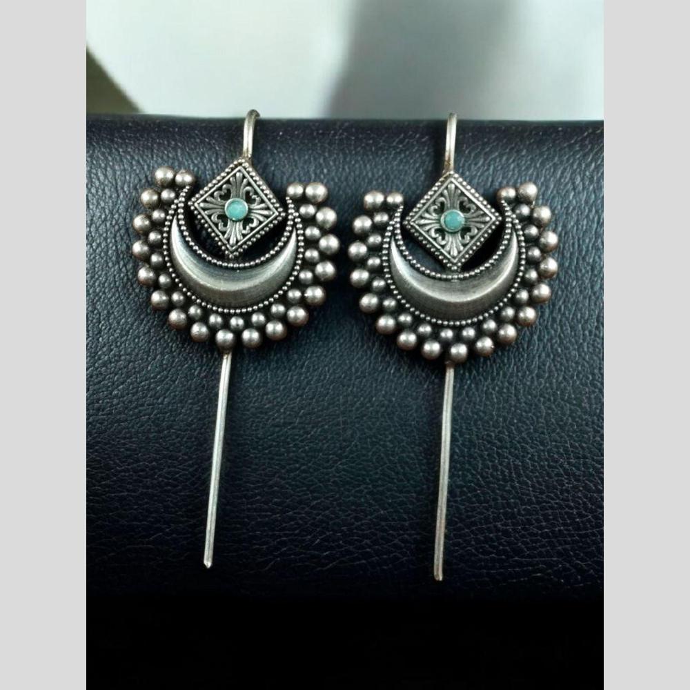Maharani Jewels Stylish Oxidised Plated Austrian Stone Earcuff Earrings