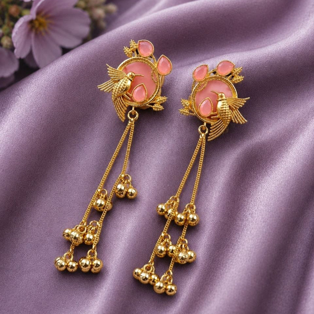 Maharani Jewels Regal Pota Stone And Pearl Ethnic Kashmiri Dangler Earrings