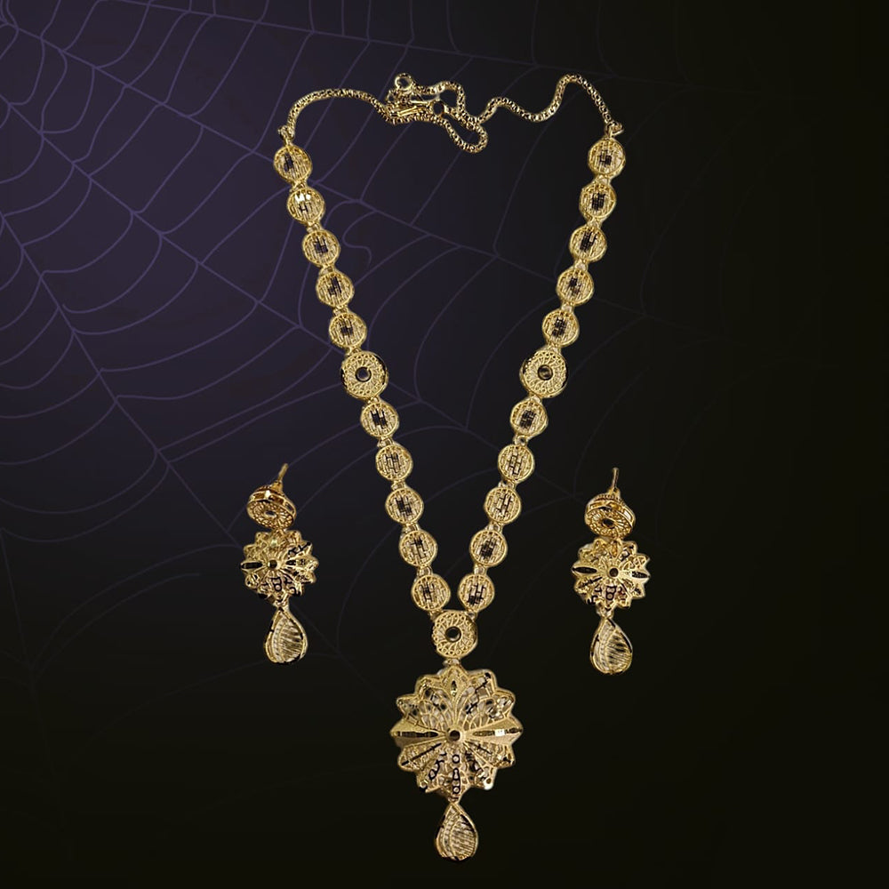 Darshana Jewels Brass Copper Gold Plated Necklace Set