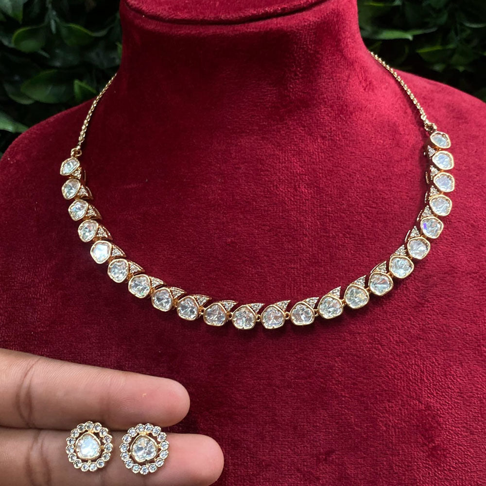 Royal Kundan Jewellery Gold Plated Polki Kundan Necklace Set