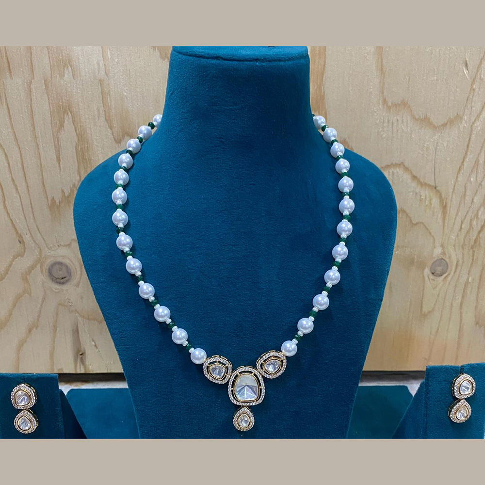 Royal Kundan Jewellery Gold Plated Polki Kundan And Pearls Necklace Set