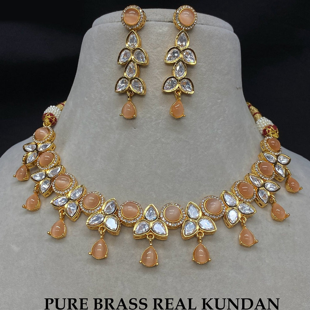 Royal Kundan Jewellery Gold Plated Polki Kundan And Austrian Stone Necklace Set