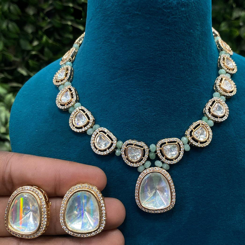 Royal Kundan Jewellery Gold Plated Polki Kundan Necklace Set