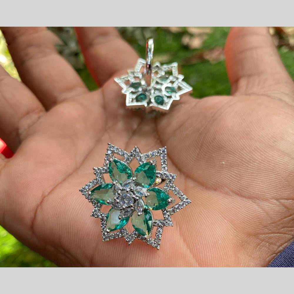 Royal Kundan Jewellery Silver Plated AD Stone Finger Ring