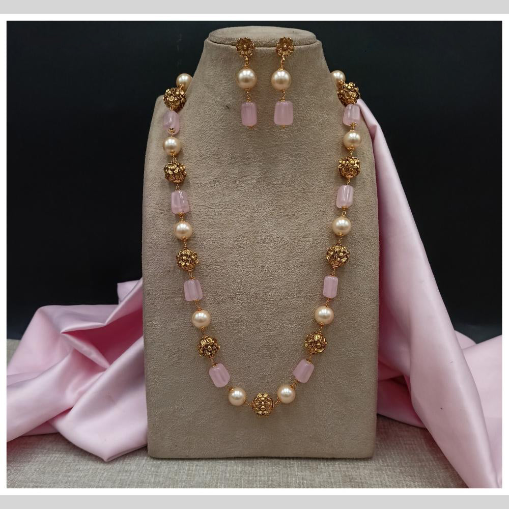 Royal Kundan Jewellery Gold Plated Beads Necklace Set