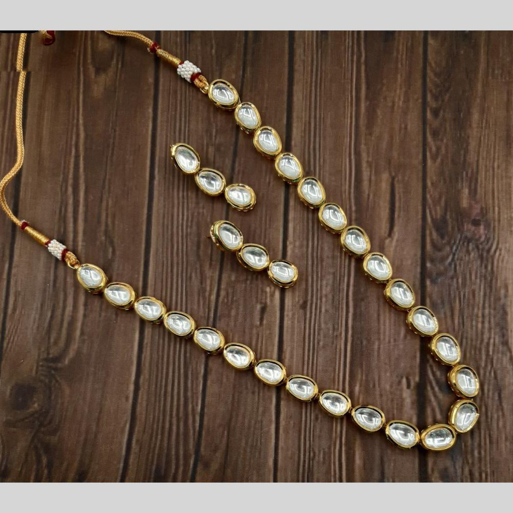 Royal Kundan Jewellery Gold Plated Kundan Stone Long Necklace Set
