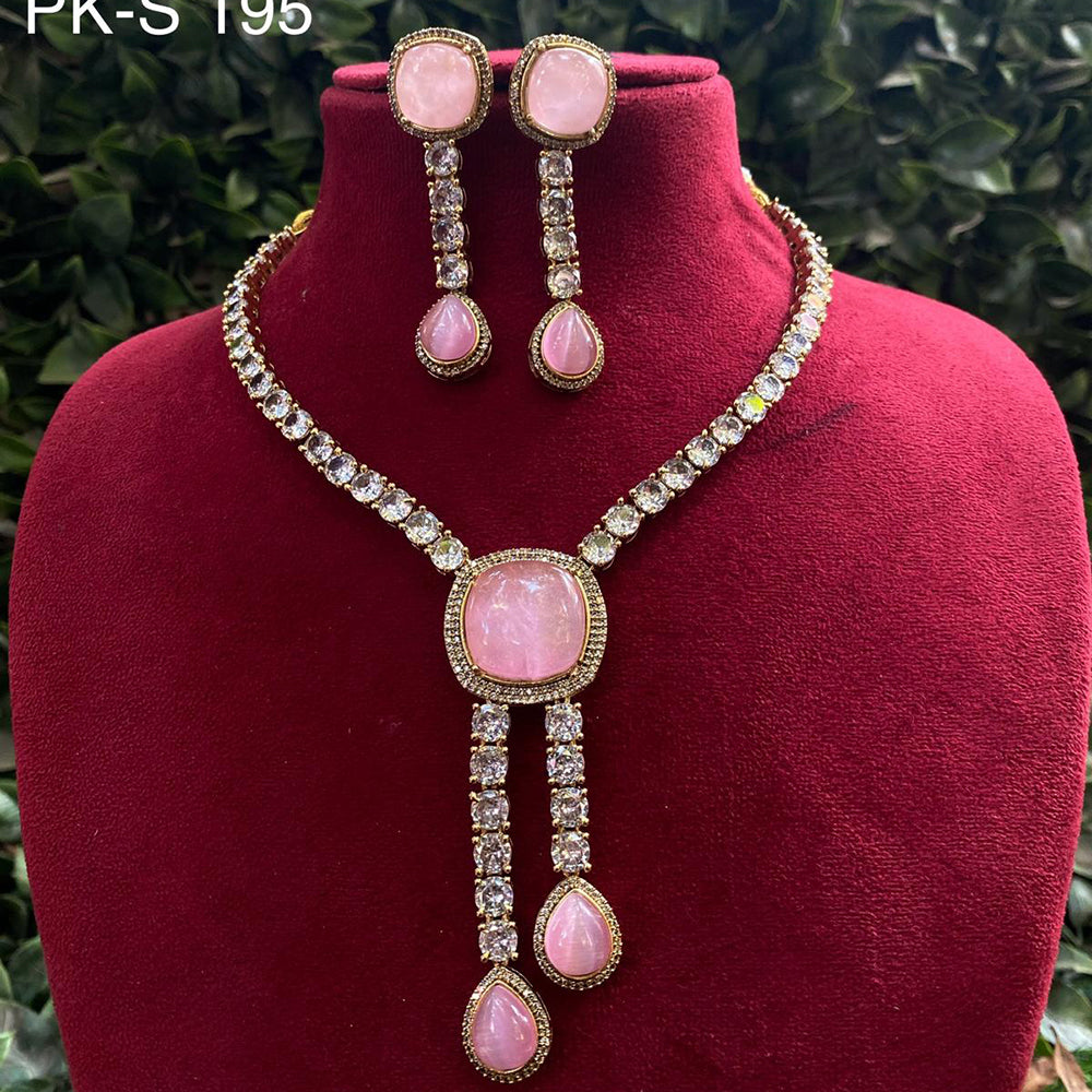 Royal Kundan Jewellery Gold Plated Druzy Stone Necklace Set