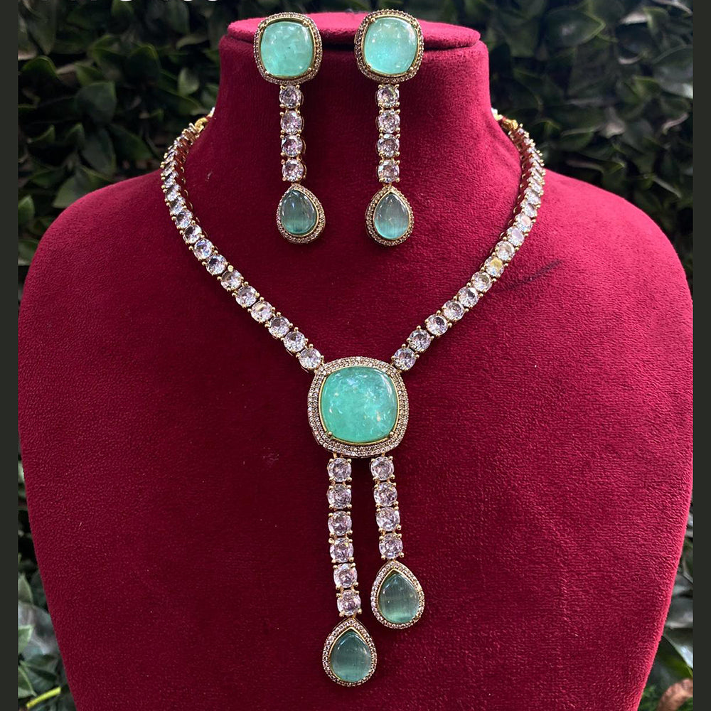 Royal Kundan Jewellery Gold Plated Druzy Stone Necklace Set