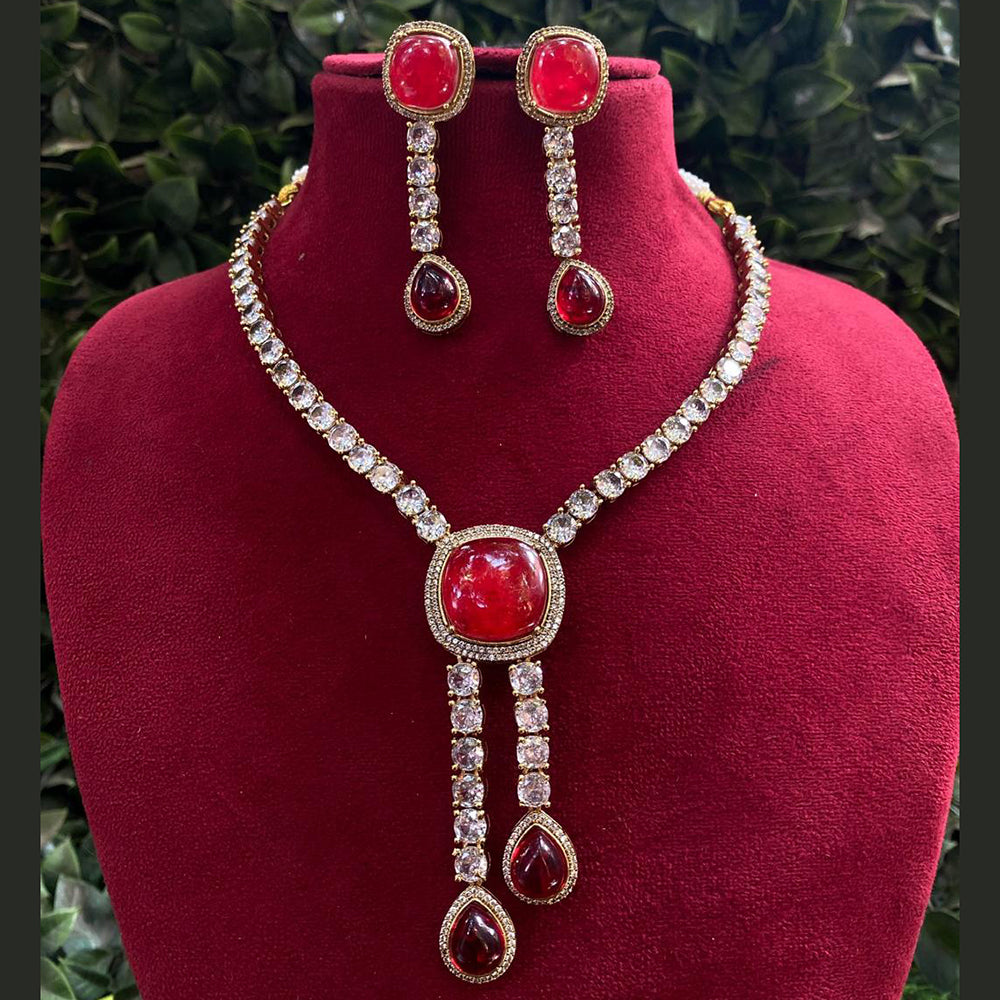 Royal Kundan Jewellery Gold Plated Druzy Stone Necklace Set