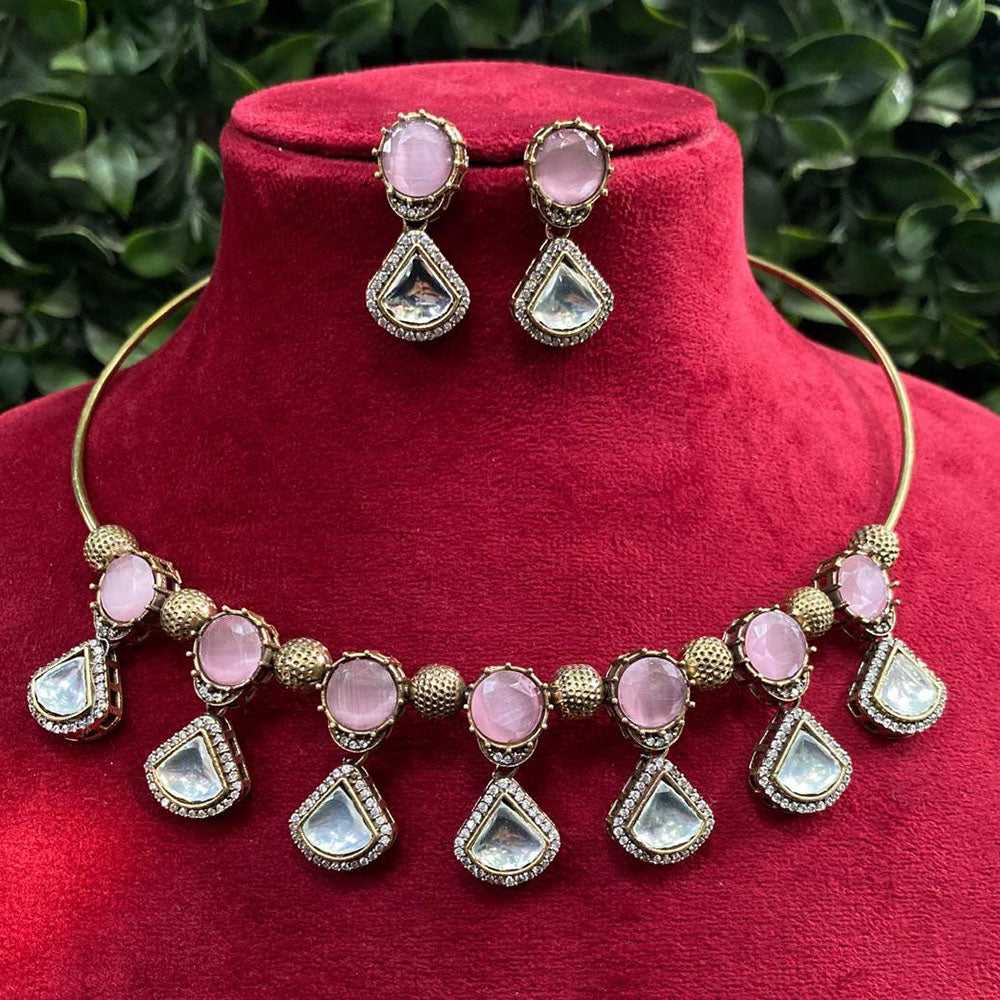 Royal Kundan Jewellery Gold Plated Kundan Stone Necklace Set