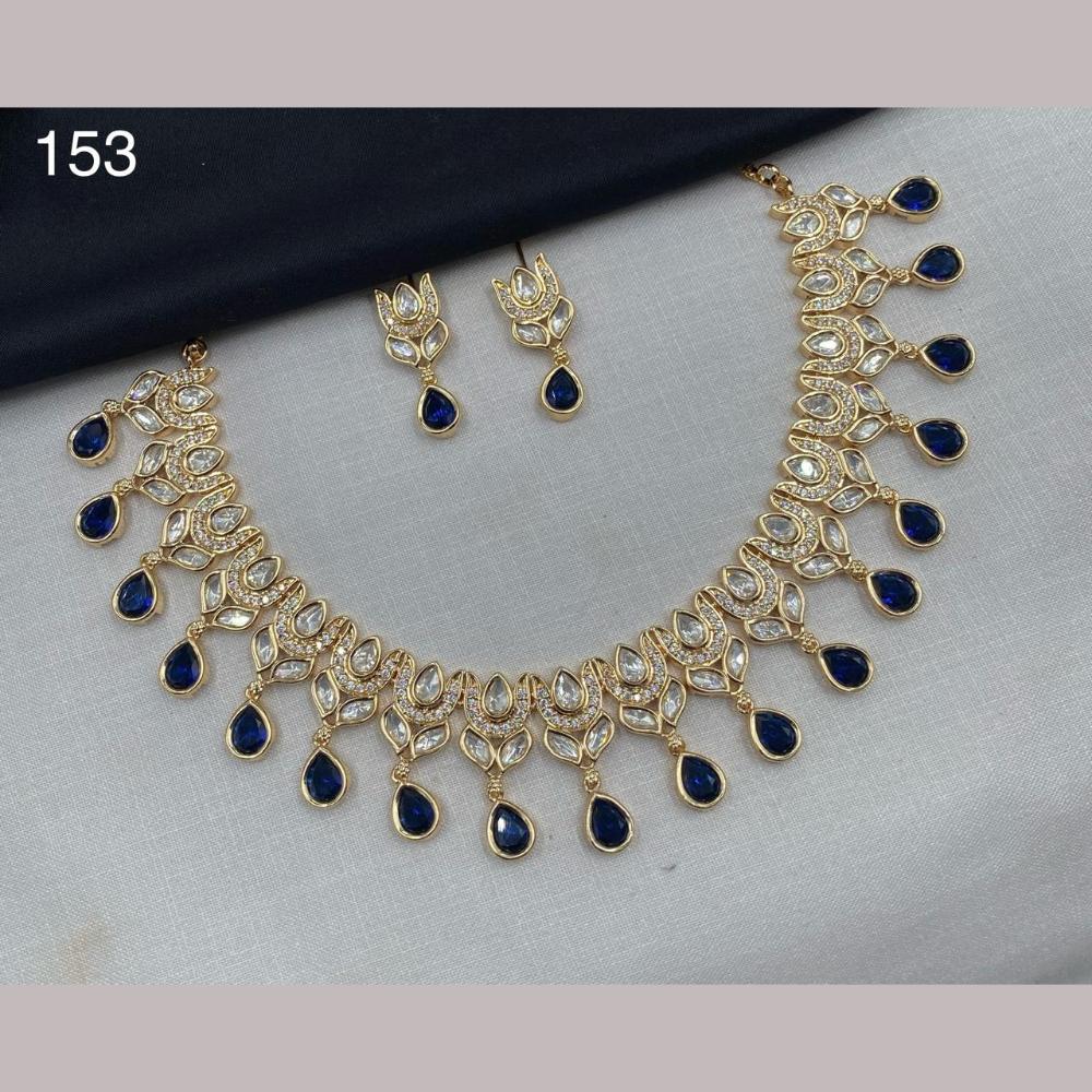 Royal Kundan Jewellery Gold Plated Polki Kundan Stone Necklace Set