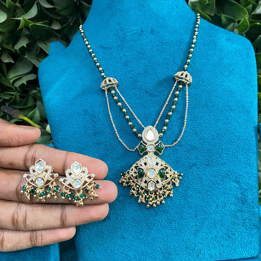 Royal Kundan Jewellery Nawabi Charm Polki Kundan Stone And Pearl Necklace Set