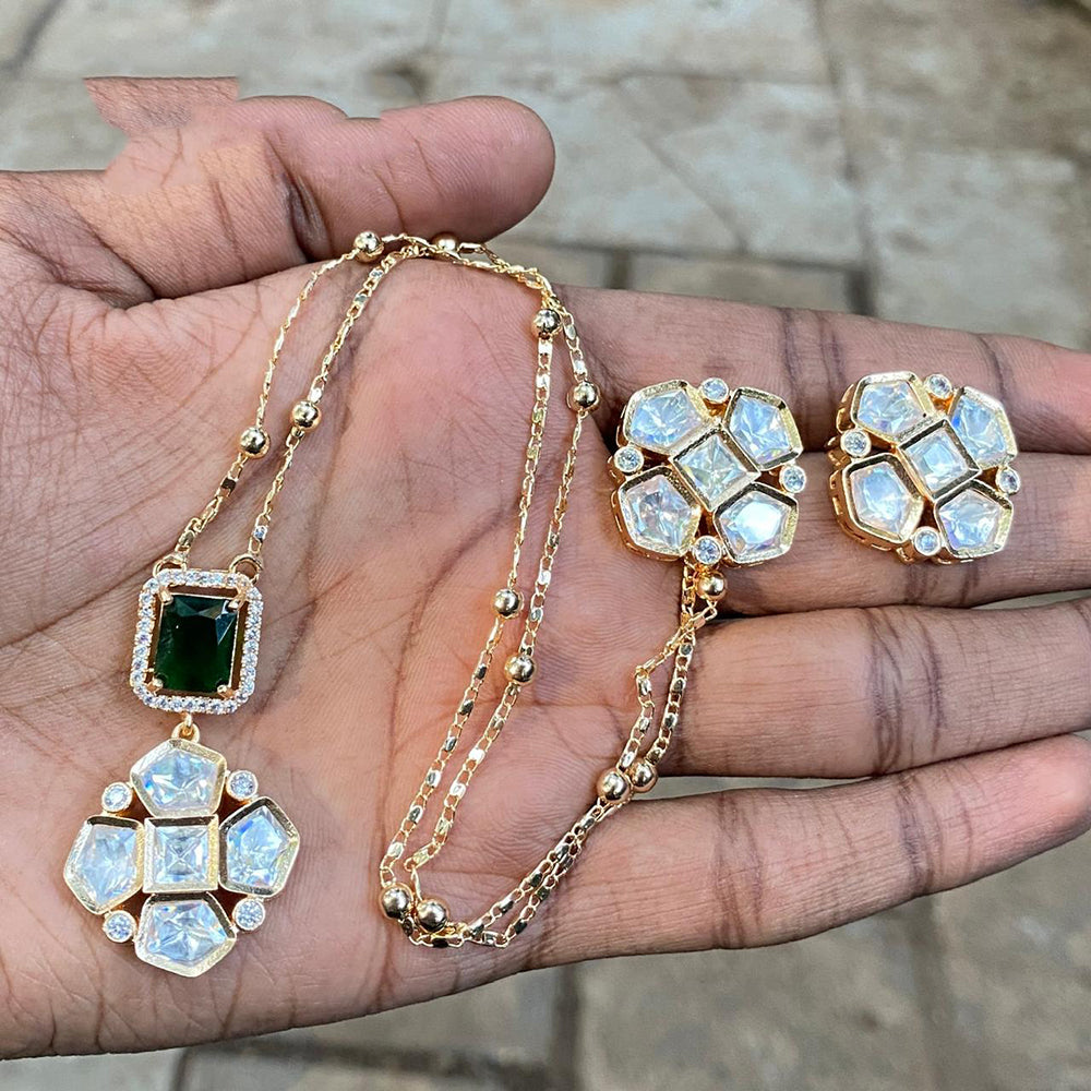 Royal Kundan Jewellery Nawabi Charm Polki Kundan Stone Necklace Set