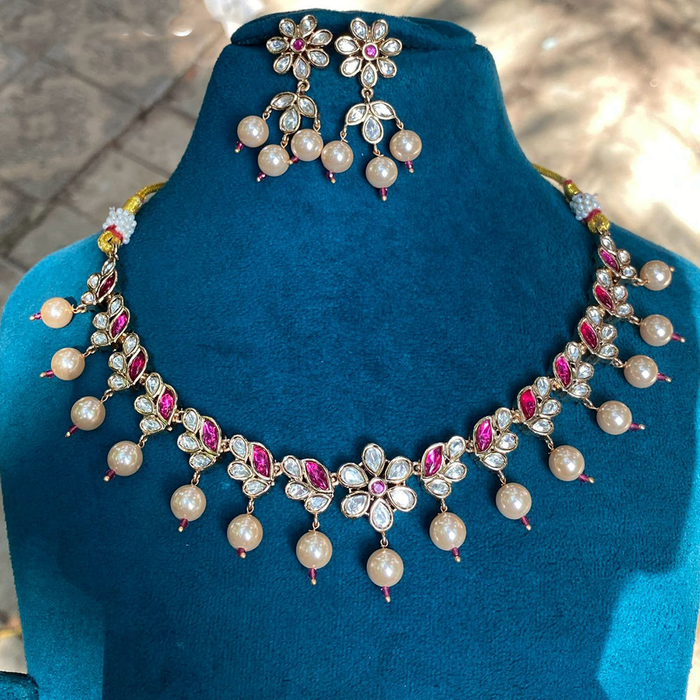 Royal Kundan Jewellery Heavy Polki Kundan Stone And Pearl Necklace Set