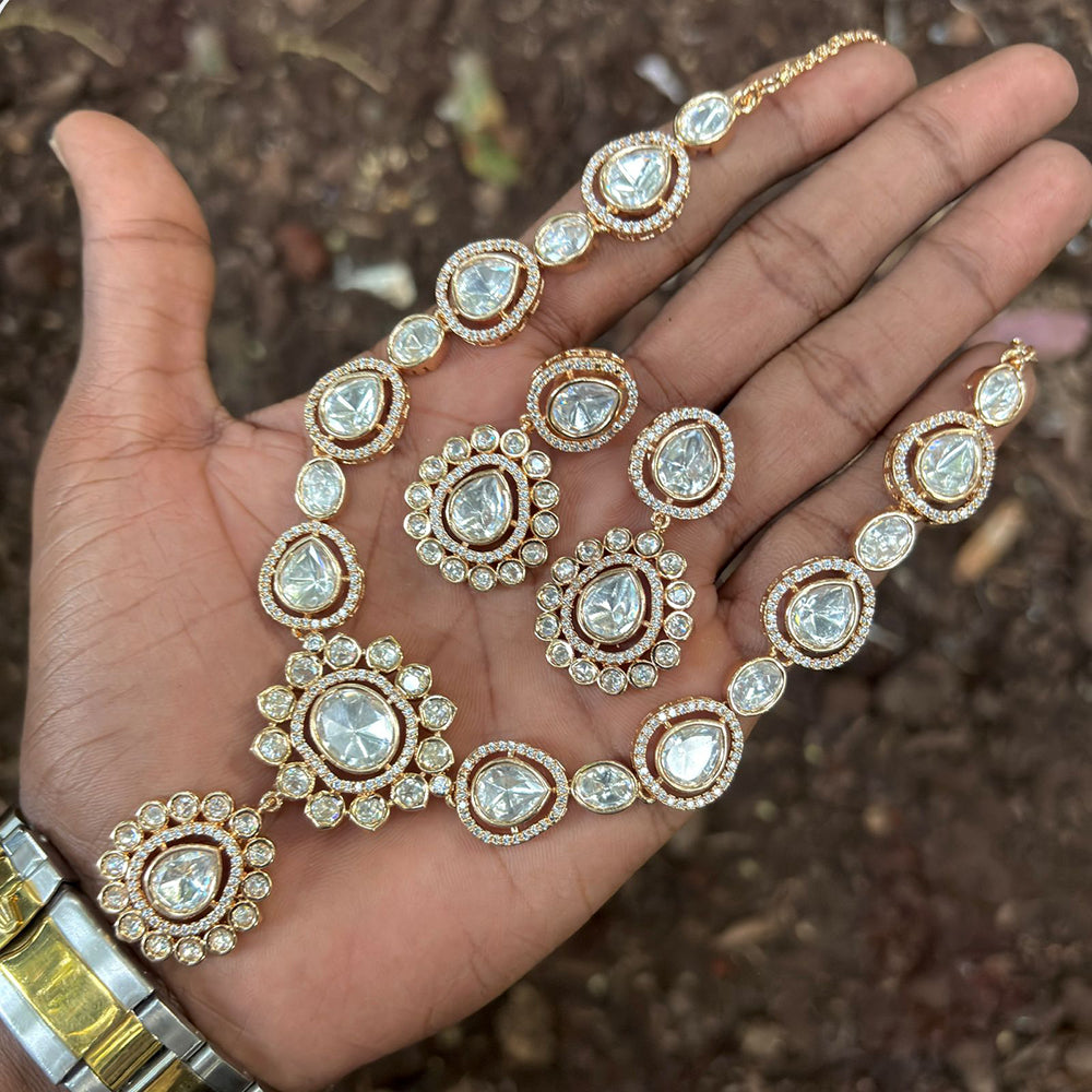Royal Kundan Jewellery Polki Kundan Stone Necklace Set