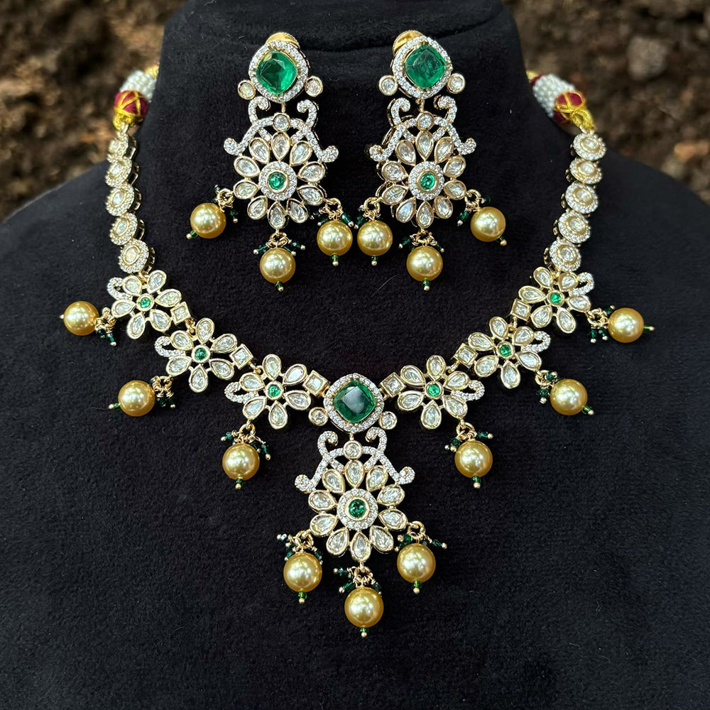 Royal Kundan Jewellery Heritage Polki Kundan Stone And Pearl Necklace Set