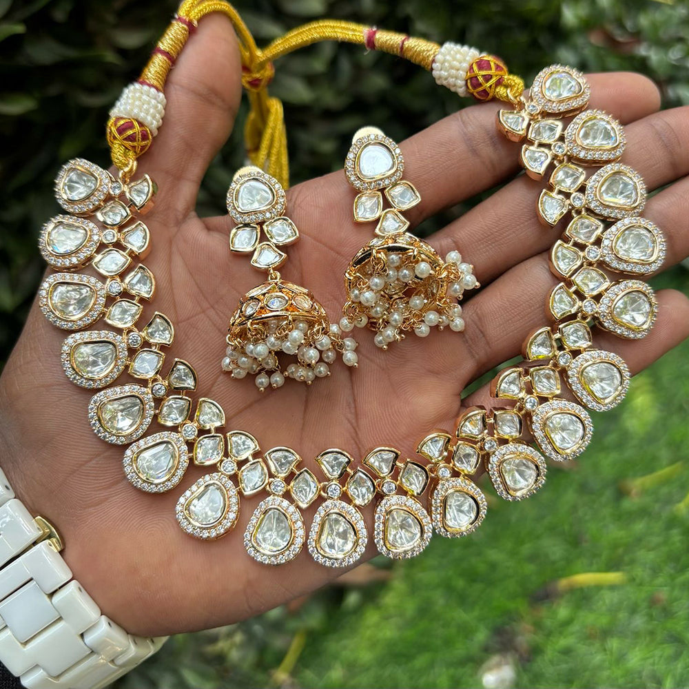 Royal Kundan Jewellery Polki Kundan Stone Necklace Set