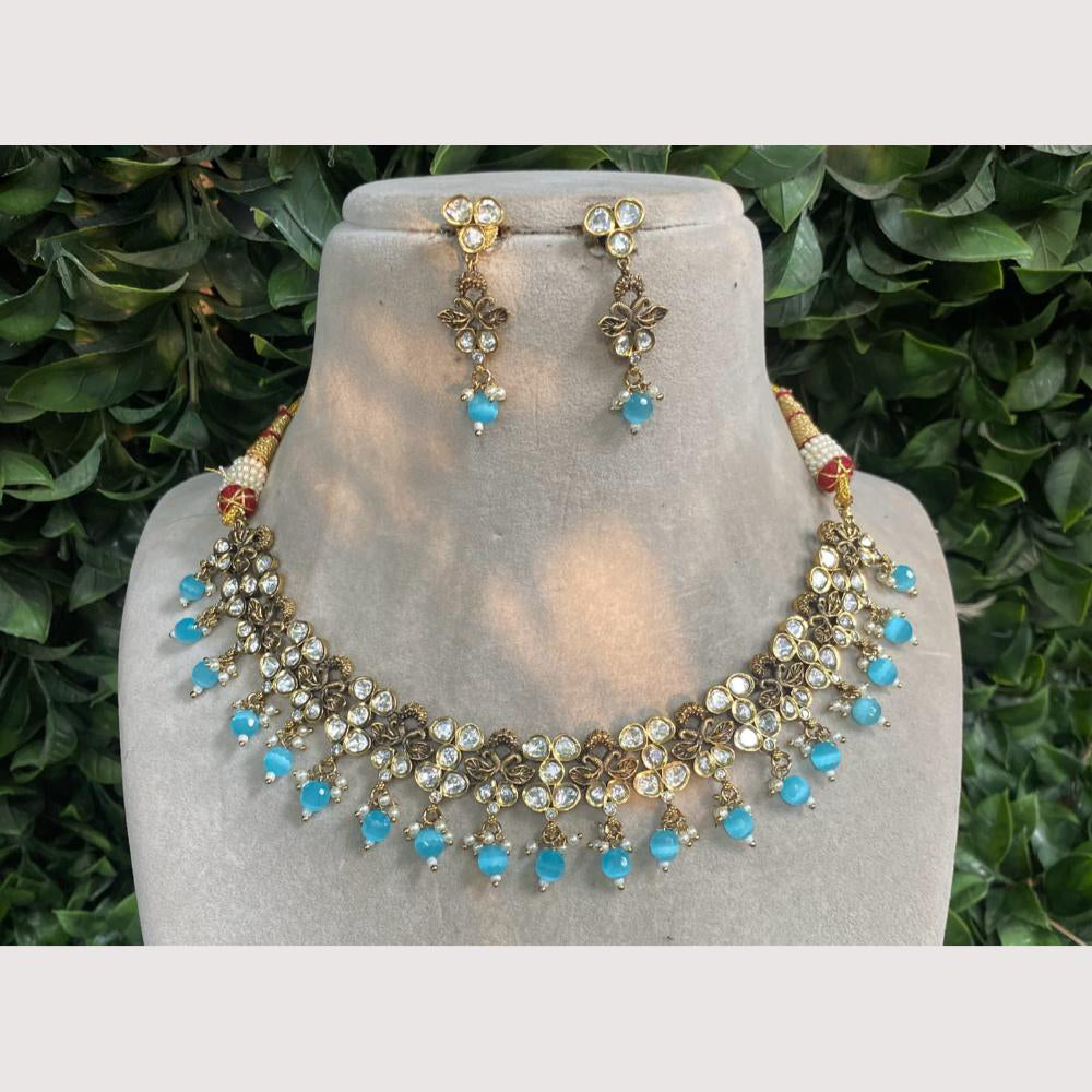 Royal Kundan Jewellery Designer Polki Kundan Stone And Pearl Necklace Set