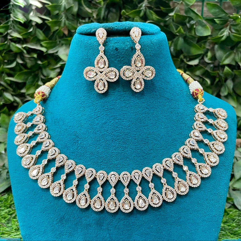 Royal Kundan Jewellery Designer Polki Kundan Stone Necklace Set