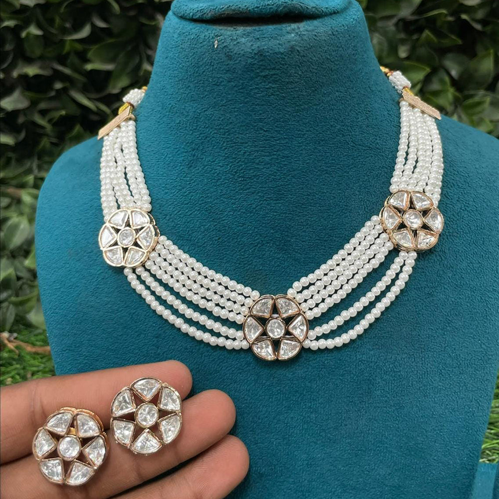 Royal Kundan Jewellery Grand Polki Kundan Stone And Pearl Neckalce Set