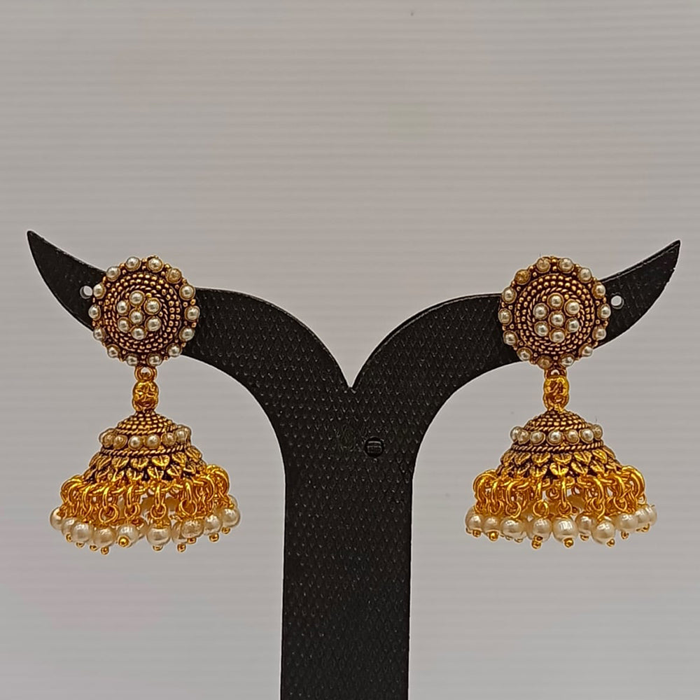 Dariyalal Sales Gold Plated Pearl Jhumki Earrings