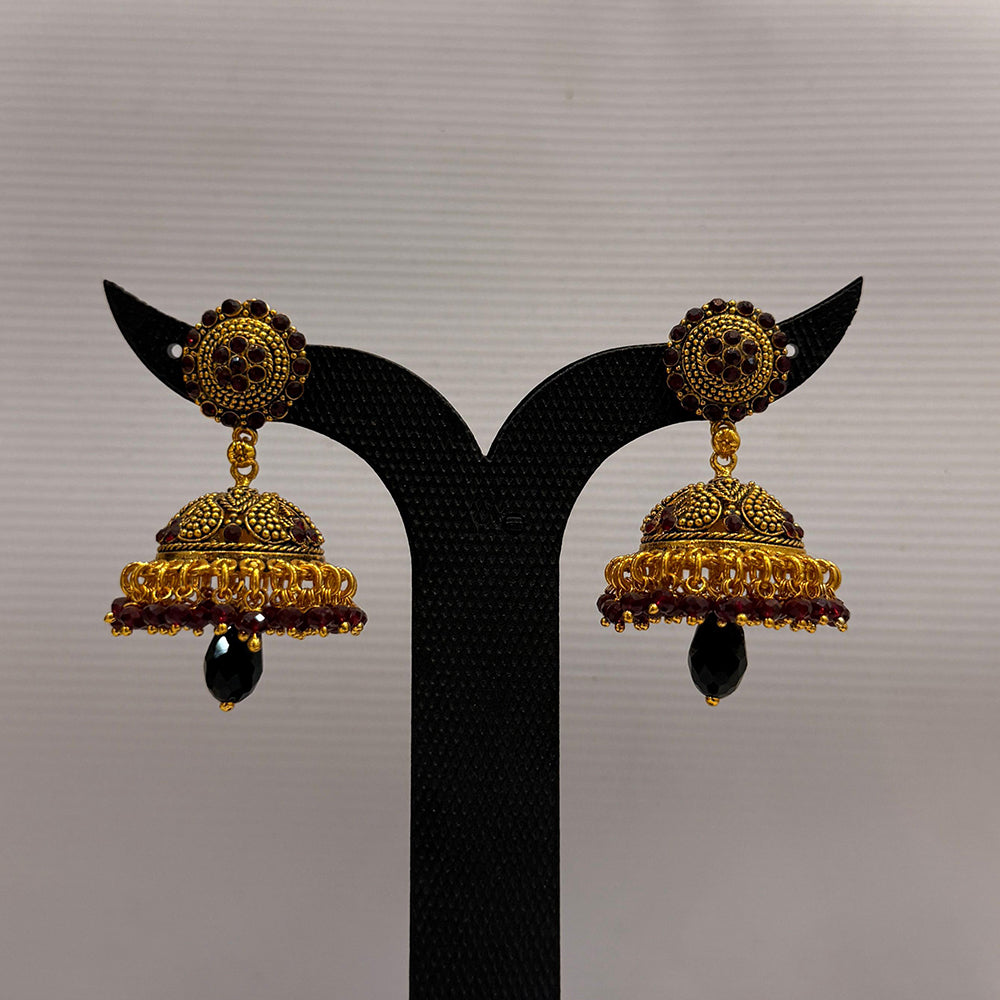 Dariyalal Sales Gold Plated Beads Jhumki Earrings
