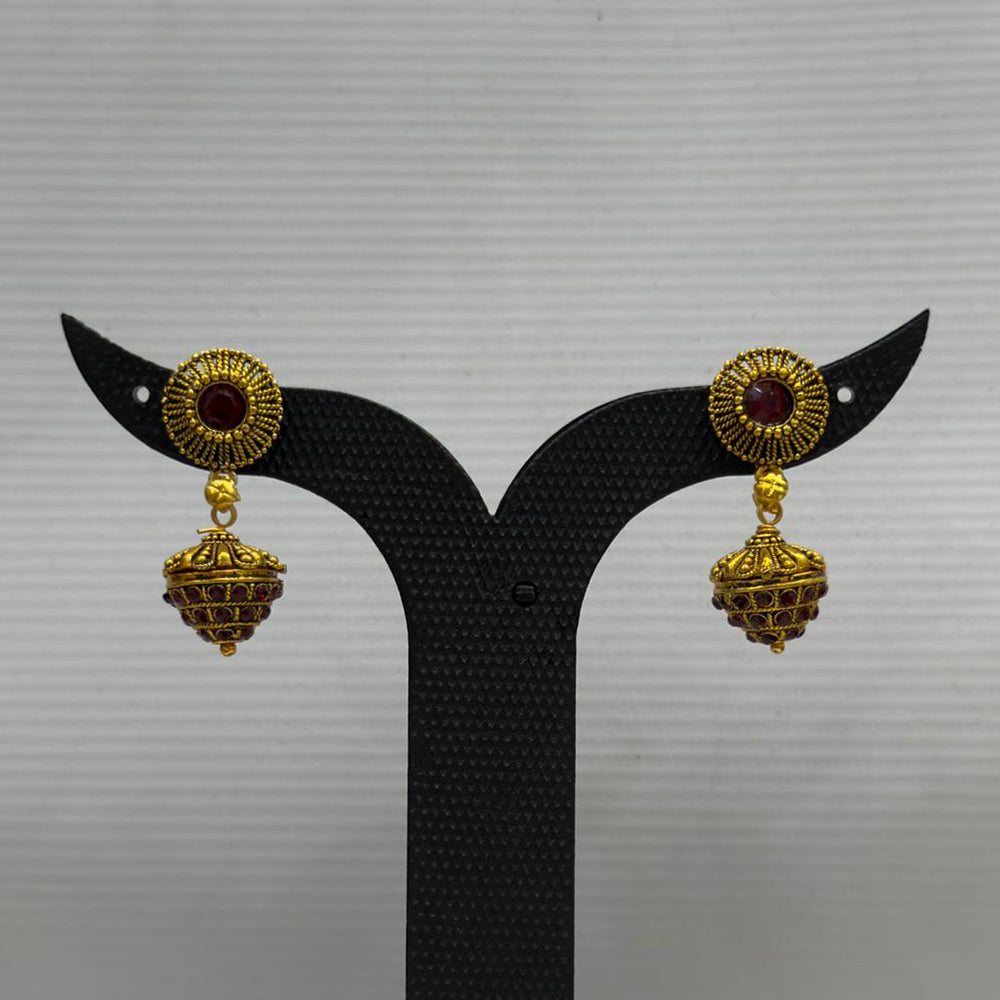Dariyalal Sales Royal Pota Stone And Pearl Ethnic Jhumki Earrings (Pack of 12 & 24)
