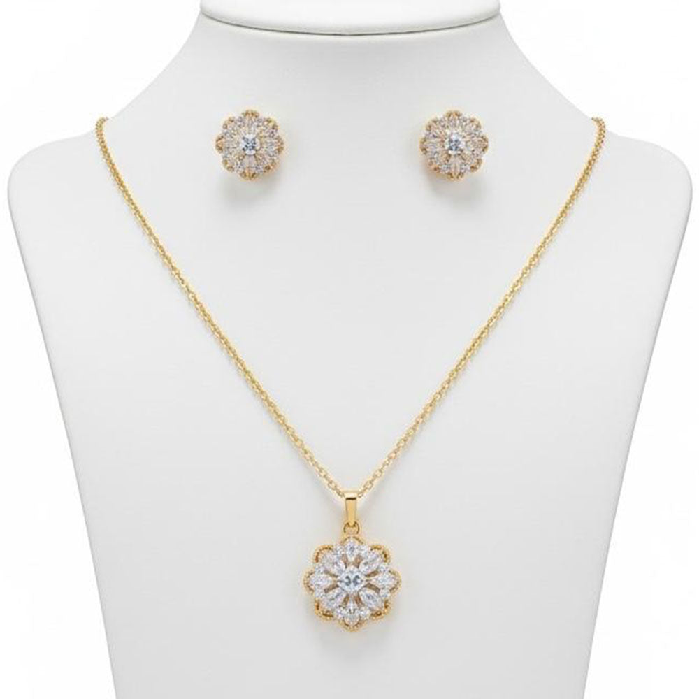 VM Imitation Premium Sparkling Crystal Stone Pendant Set